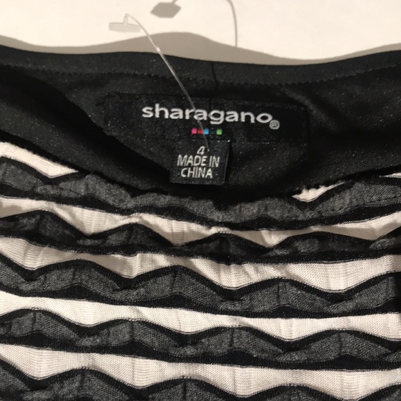 Sharagano dress sz 4 NEW stretch bodycon gray black white - Picture 3 of 8